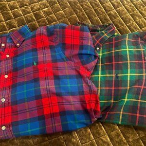 (2) Polo Flannel Shirts (Large)